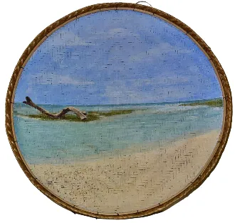 Acrylic on a Woven Basket